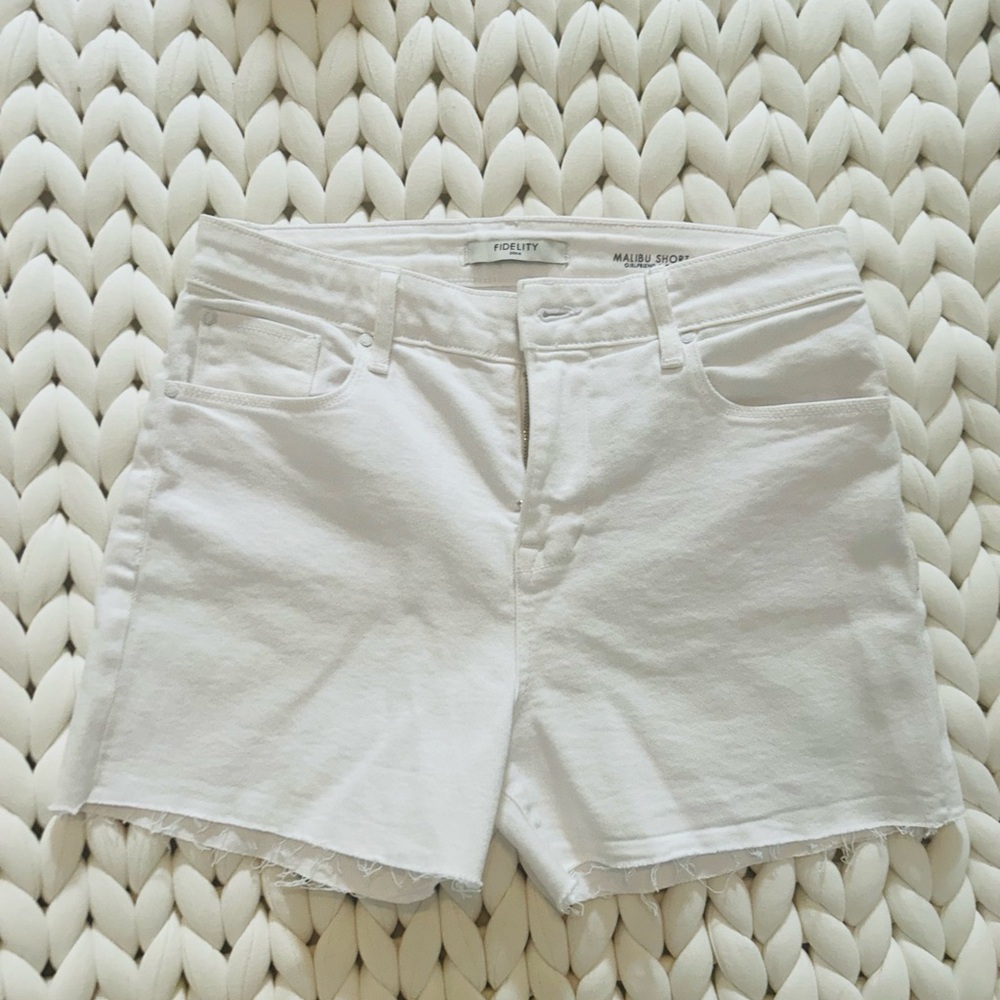 Fidelity White Jean Shorts Distressed Summer Style